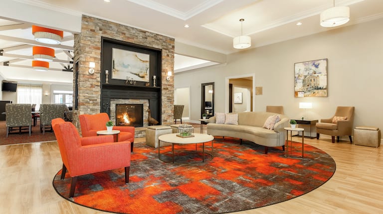 Lobby Seating Area with Fireplace