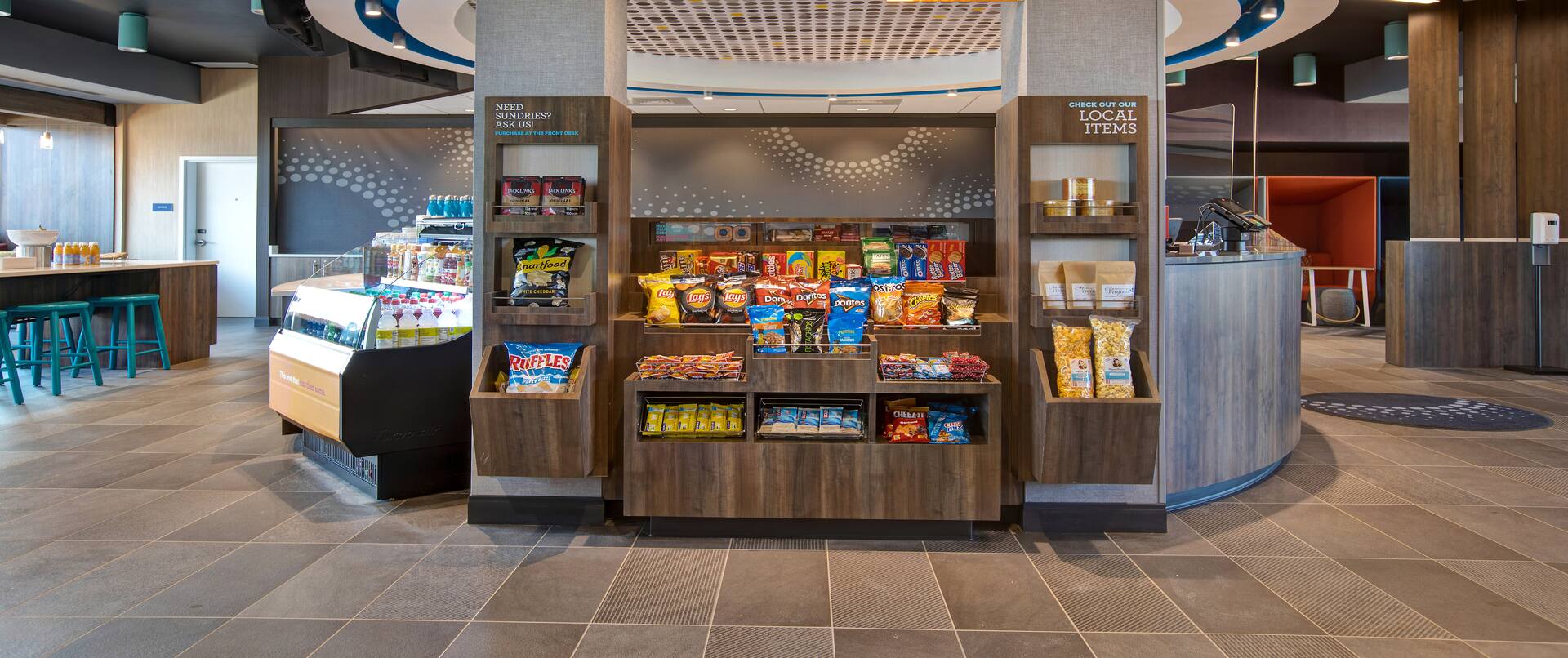 lobby front desk with snack shop
