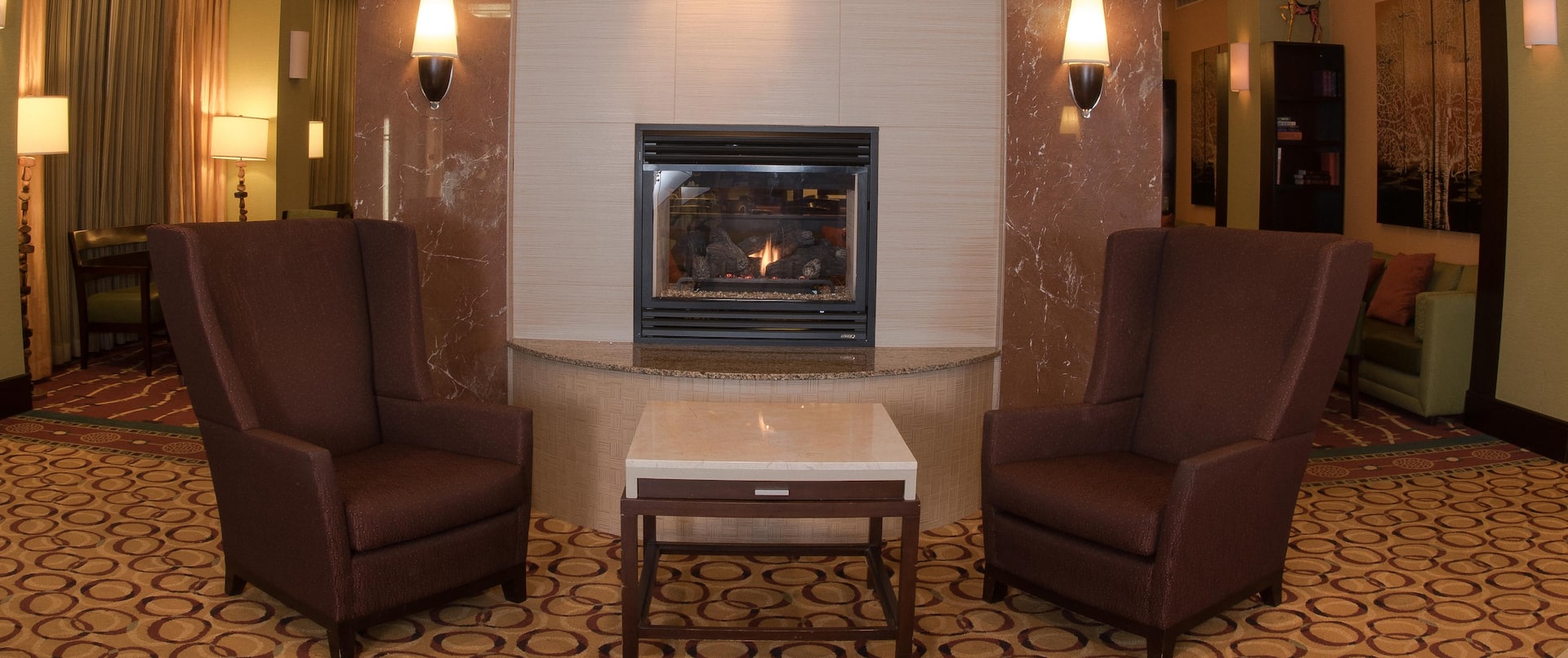Lobby with Fireplace