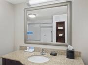 Guest Bathroom with Vanity, Mirror and Walk In Shower