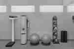 Fitness centrum s dávkovačem vody a váhy 