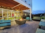 Outdoor patio with firepit area seating