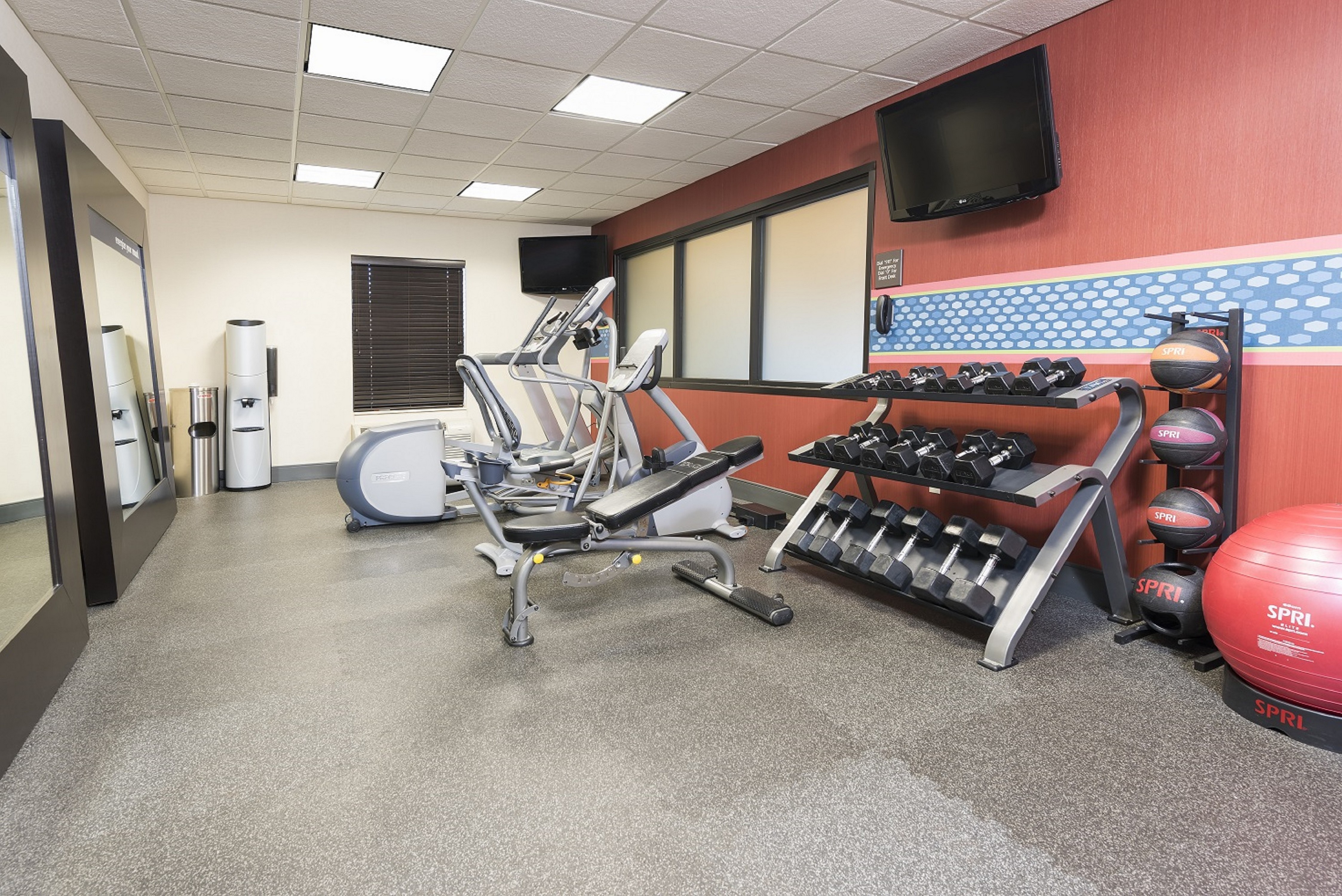 Fitness Center with Weight Bench, Dumbbell Rack and Cardio Equipment