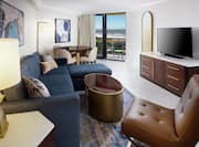 Suite Lounge Area with Ocean View and HDTV