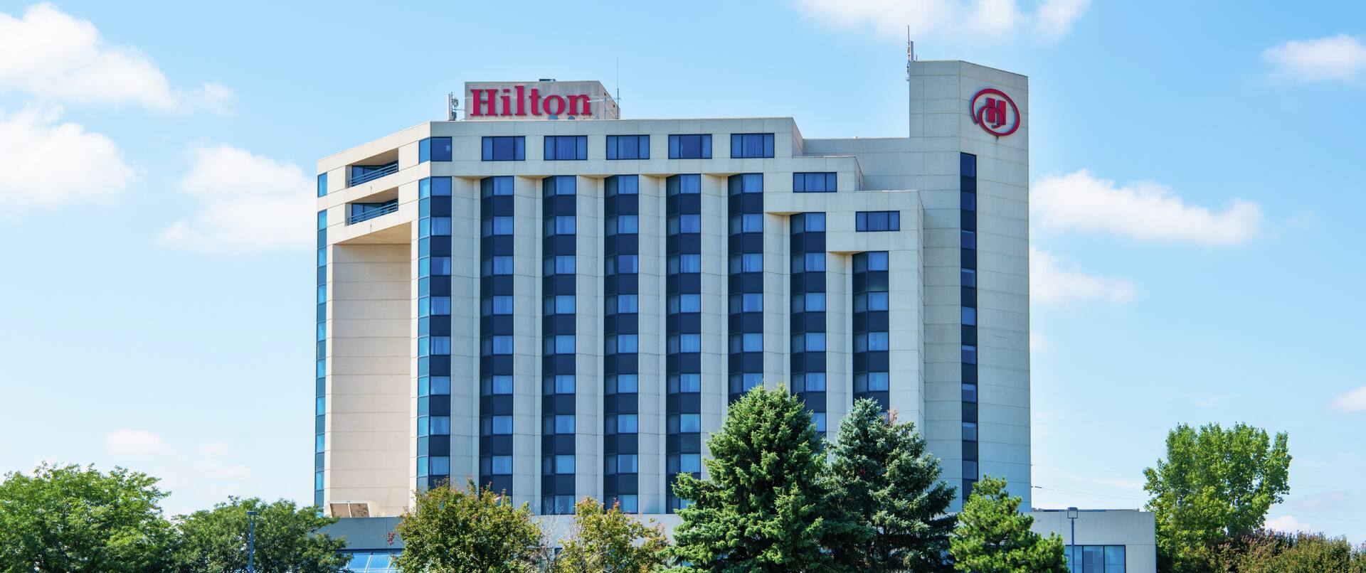 Front View of Hilton Hotel Exterior