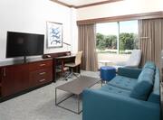Executive Suite TV Desk Area and Sofa