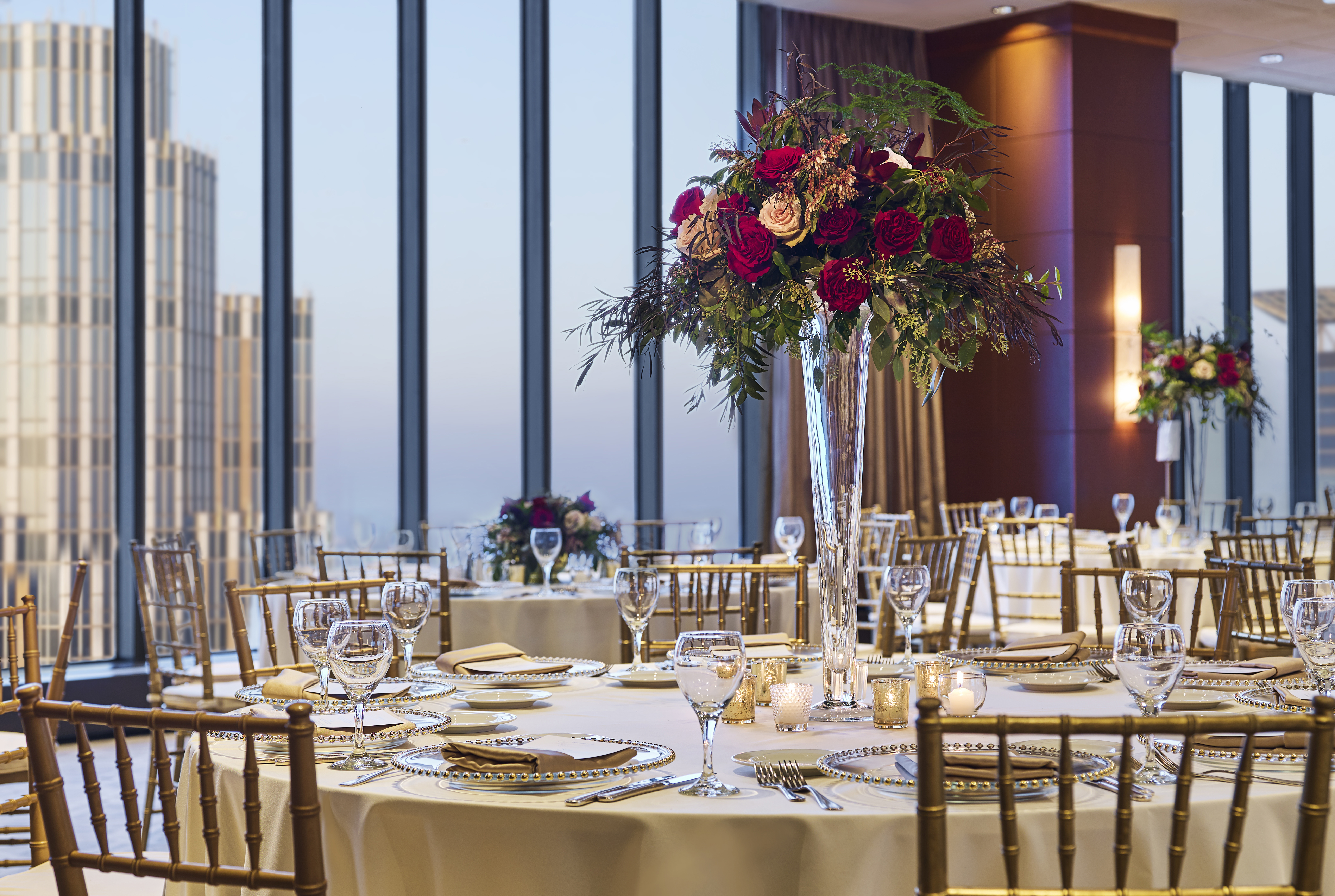 Ballroom Banquet Table with Outside View