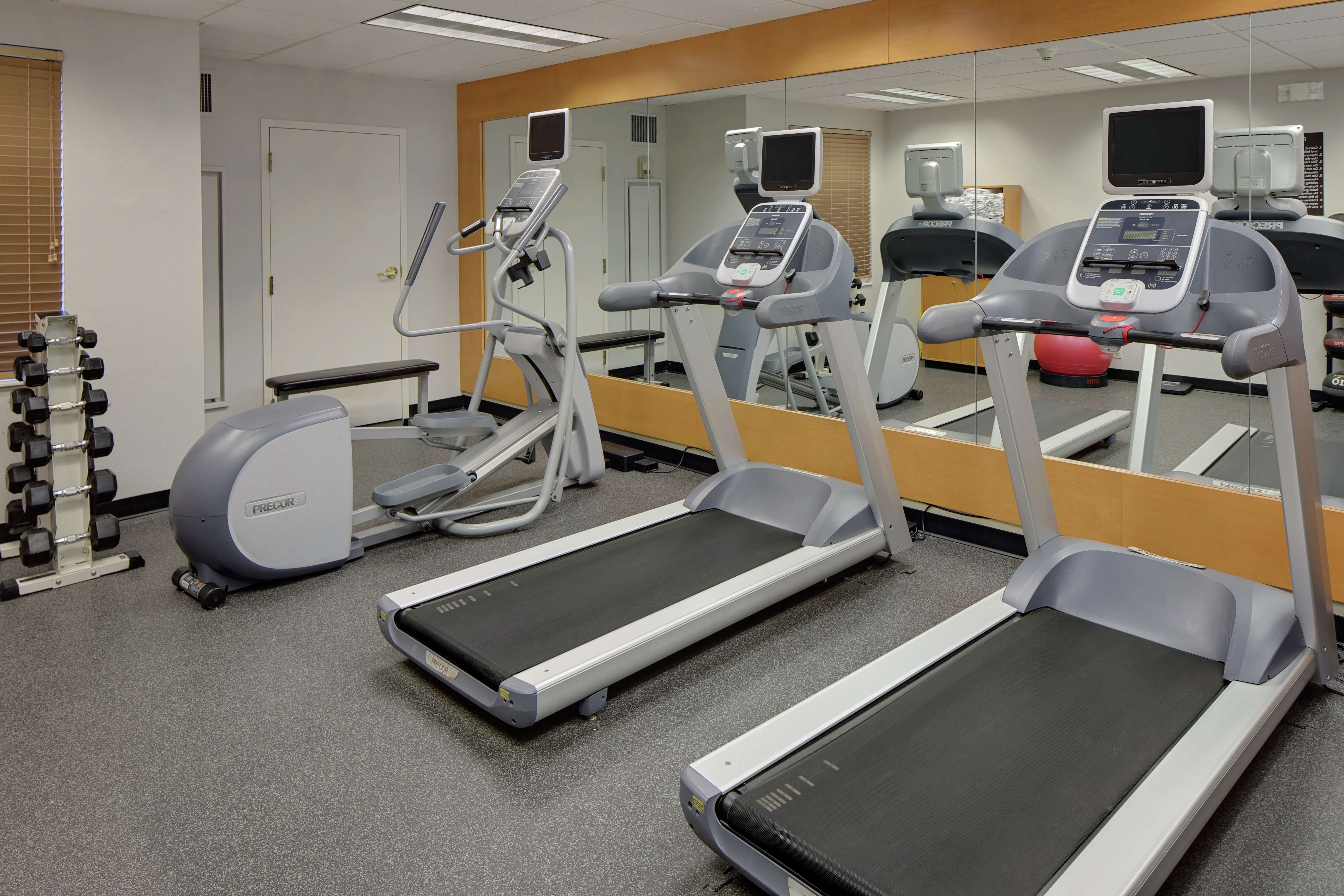 Cardio Machines and Mirror in Fitness Center