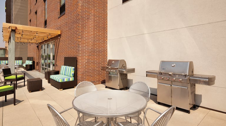 Patio Seating Area with Barbecue Grills