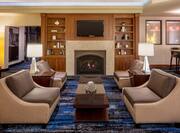 Hotel Lobby Seating Area with Fireplace 