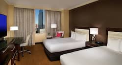 Double Beds and Daytime City View