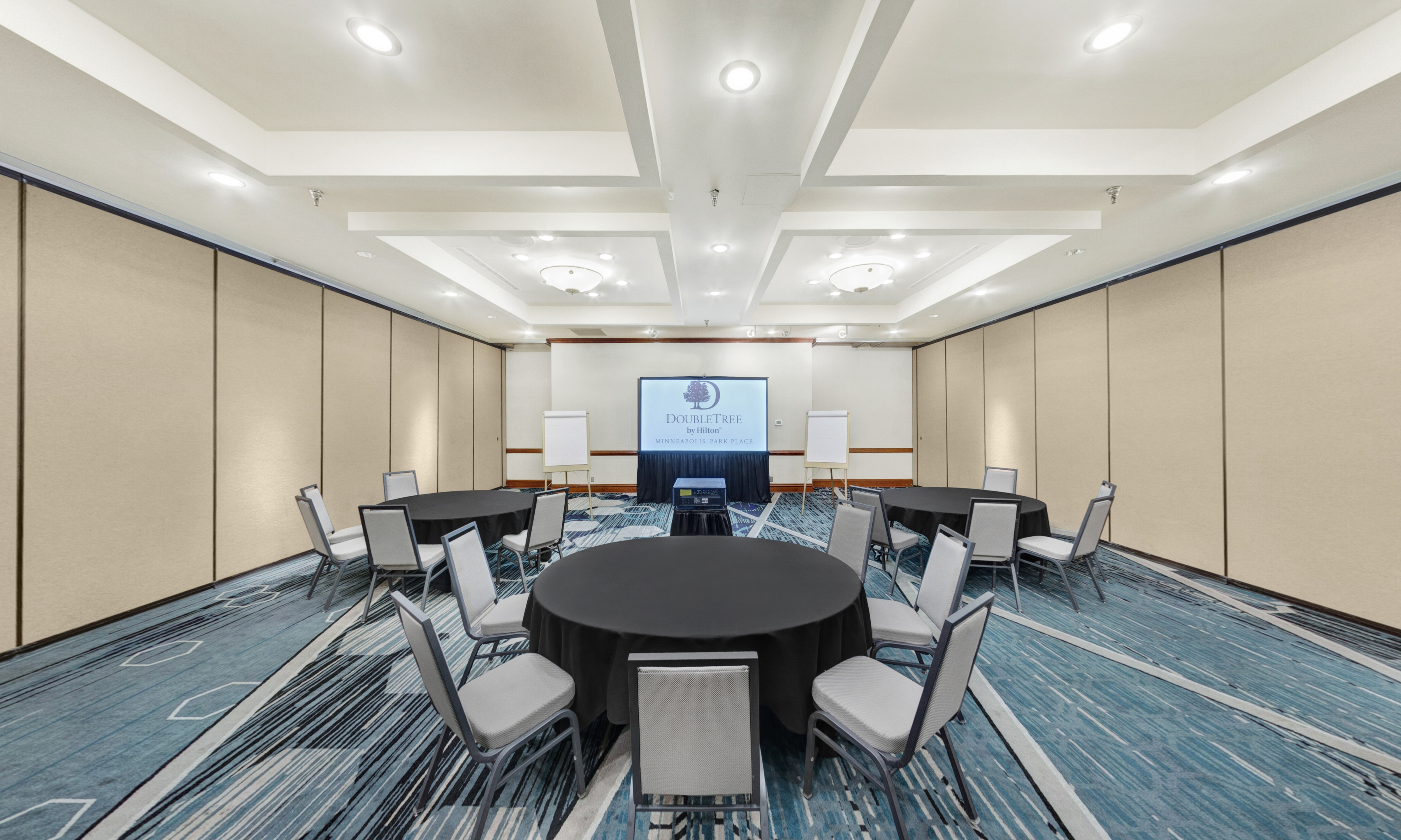 meeting room with round tables