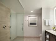 Large Bathroom with Glass Door Shower