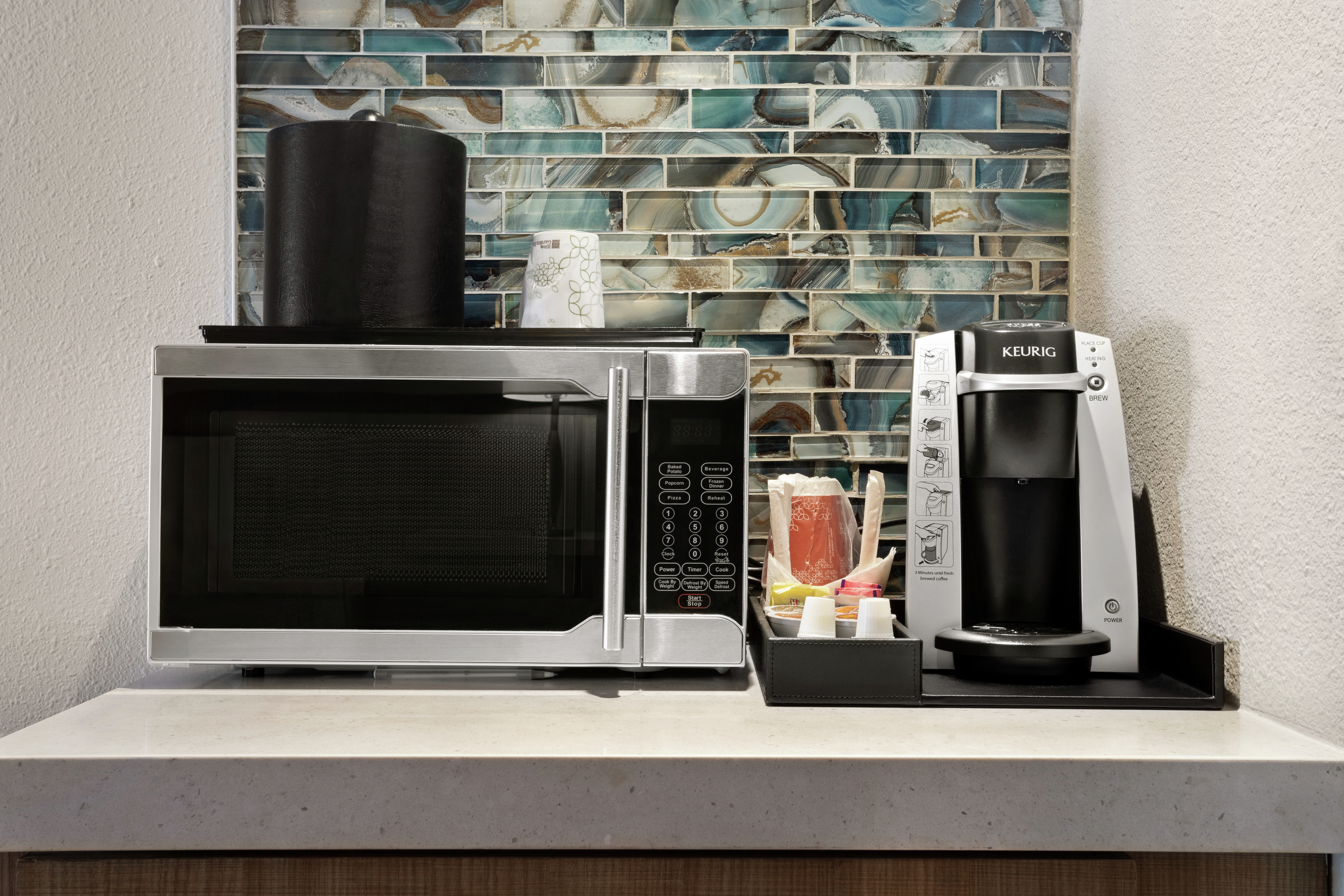 Standard Beverage Station with Coffee Maker and Microwave
