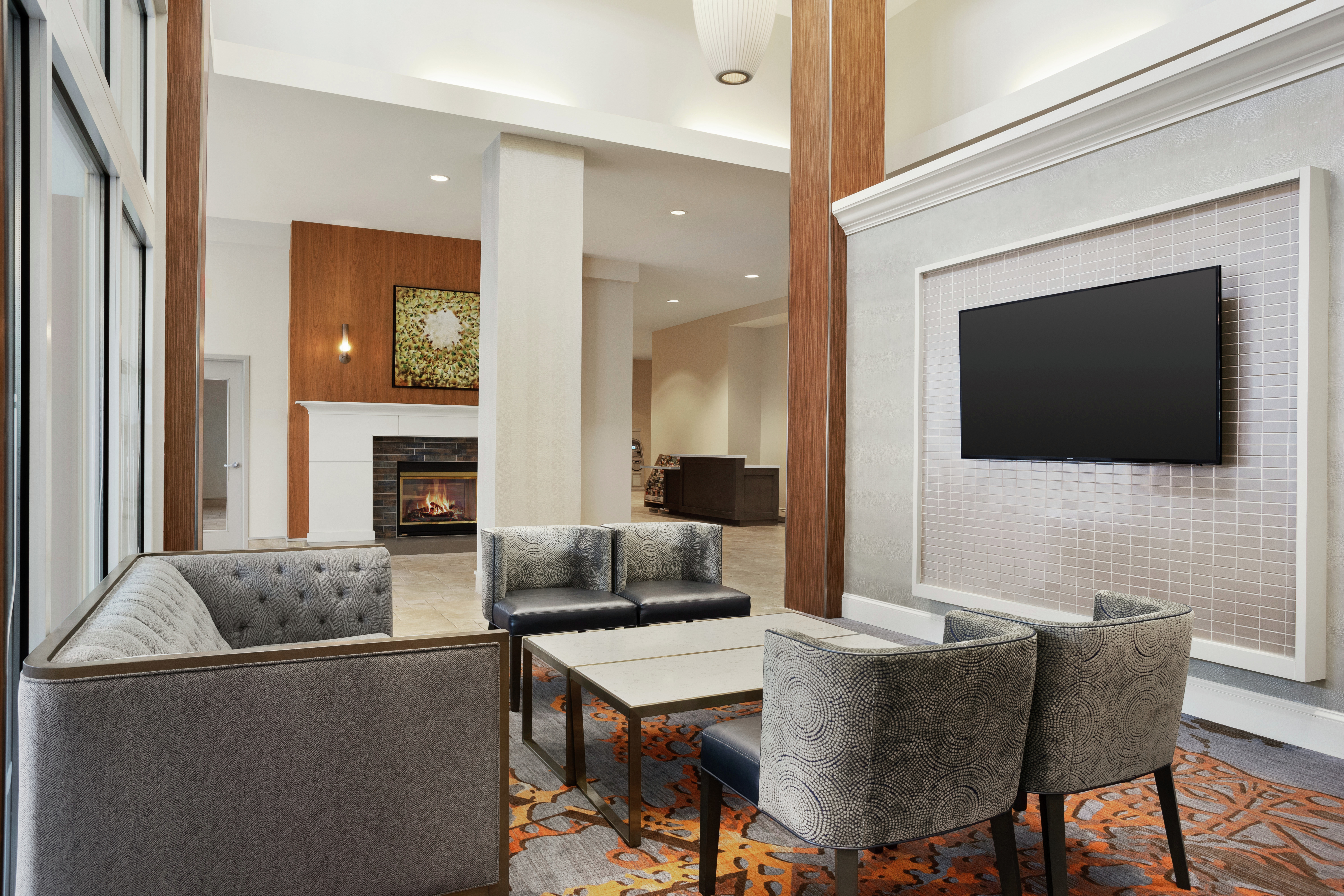 Lobby Lounge Seating Area with Television