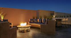 Outdoor seating around fire