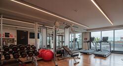 Fitness center with free weights and cardio