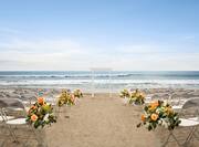 wedding setup on beach