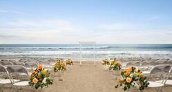 wedding setup on beach