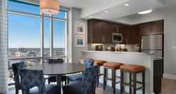 Suite Kitchen and Dining Area with City View