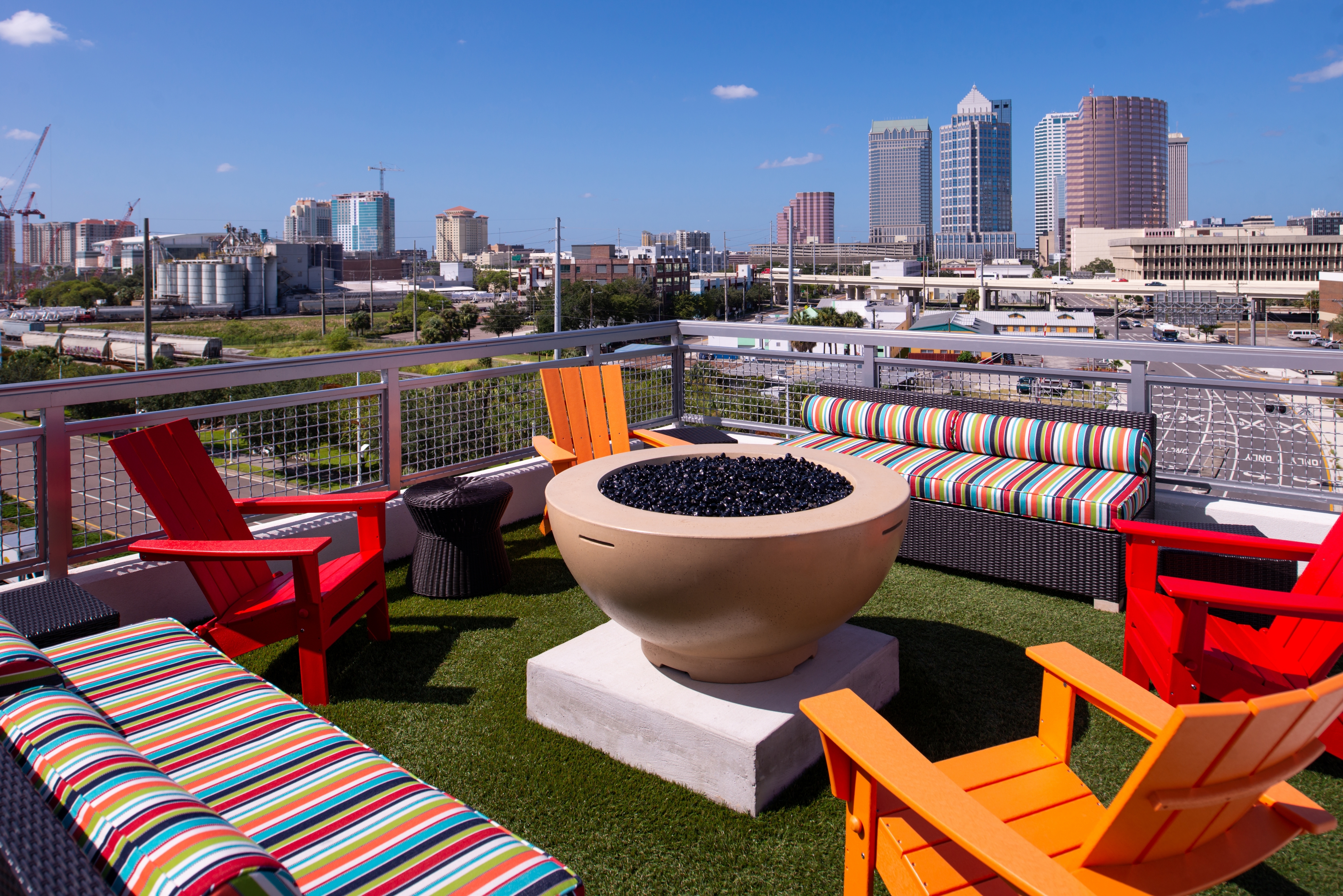 Rooftop Patio with Fire Pit 
