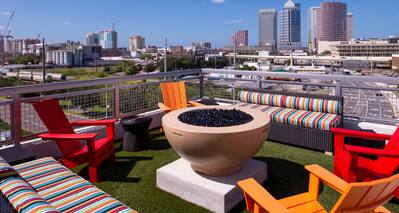 Rooftop Patio with Fire Pit 