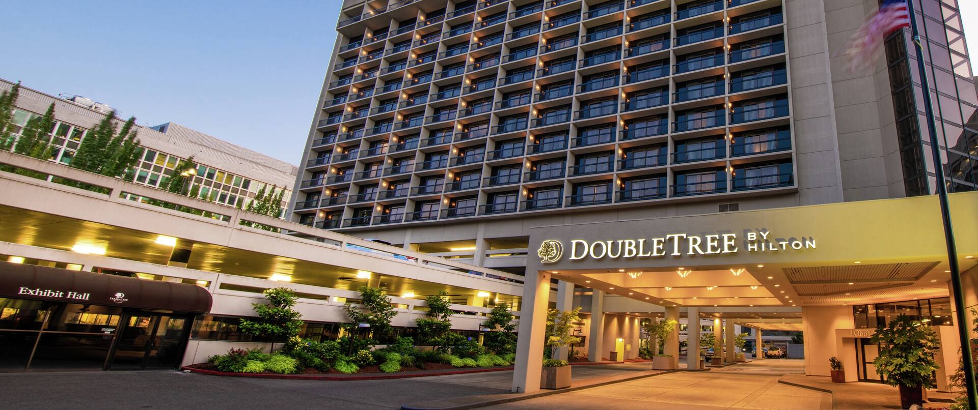 Front  Exterior of the DoubleTree Portland Hotel