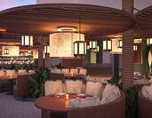 Fuhu bar patio area with seating tables