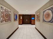 hotel hallway with art