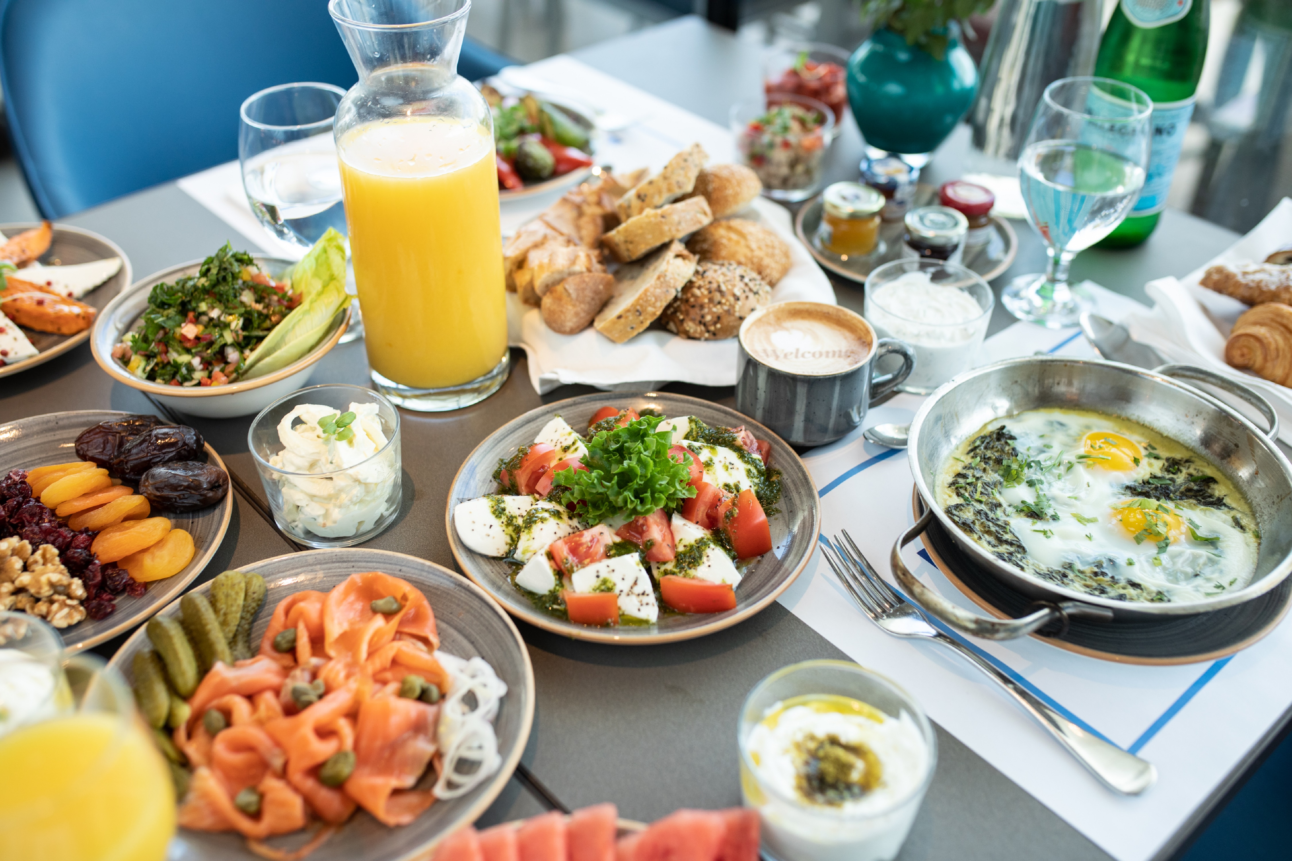 Table of Mediterranean Food Setup
