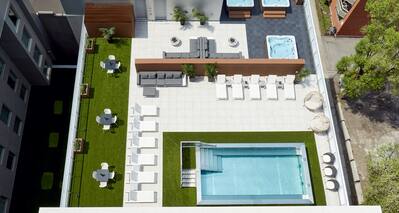 Aerial View of Outdoor Pool Area