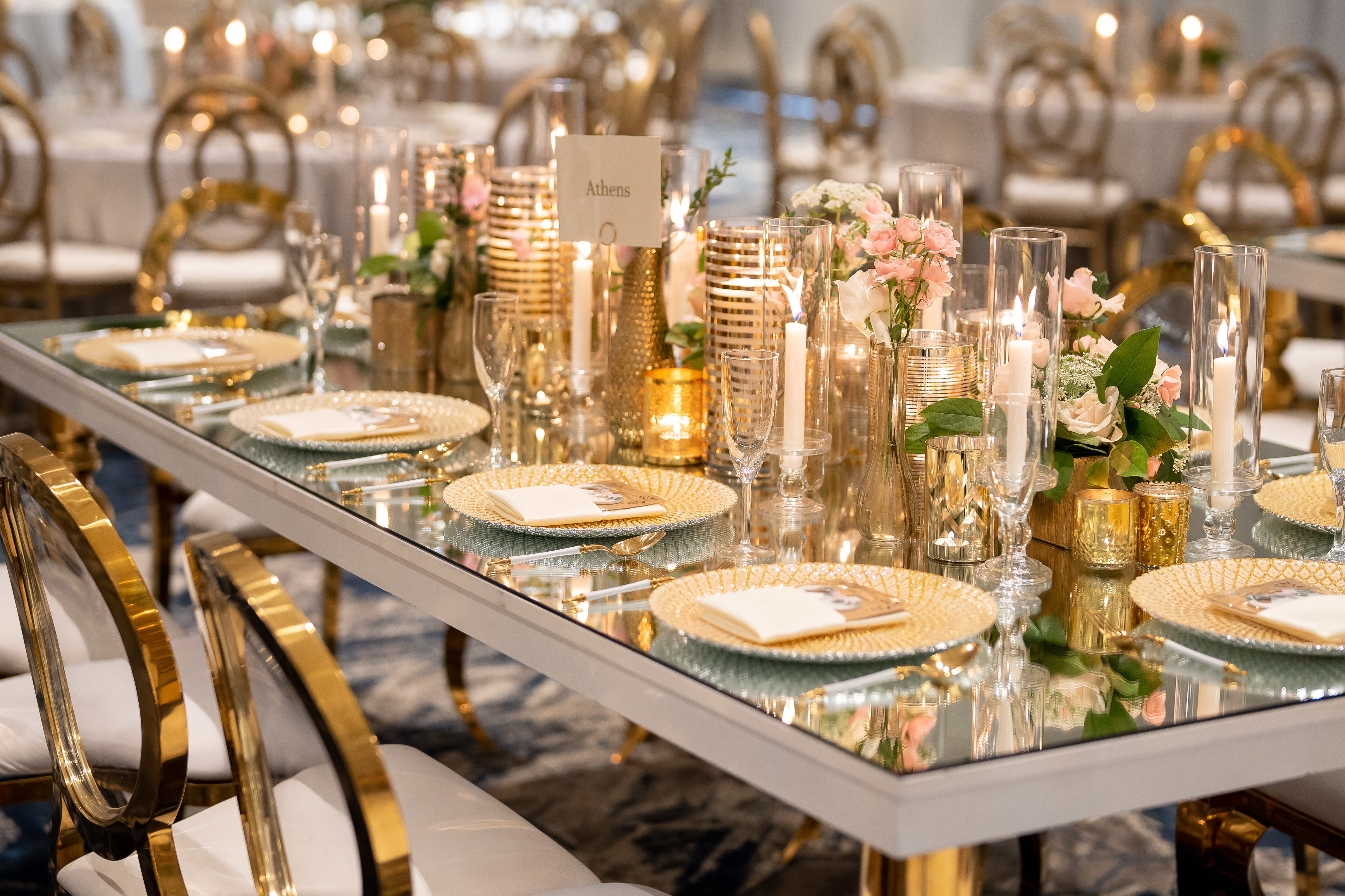 Wedding reception table detail