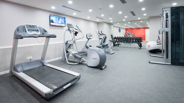 Fitness Center with Equipment and Weights