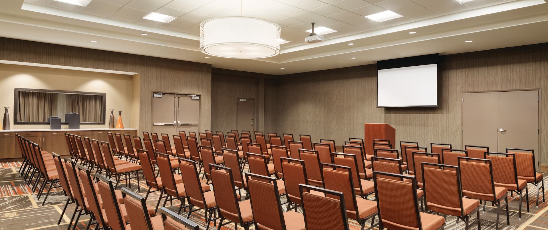 Mojave Meeting Room with Theater Seating and Projector Screen