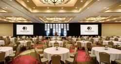 Grand Ballroom Set up with 2 Screens for an Event