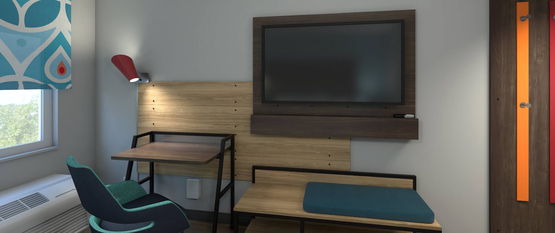 In-Room Desk and TV