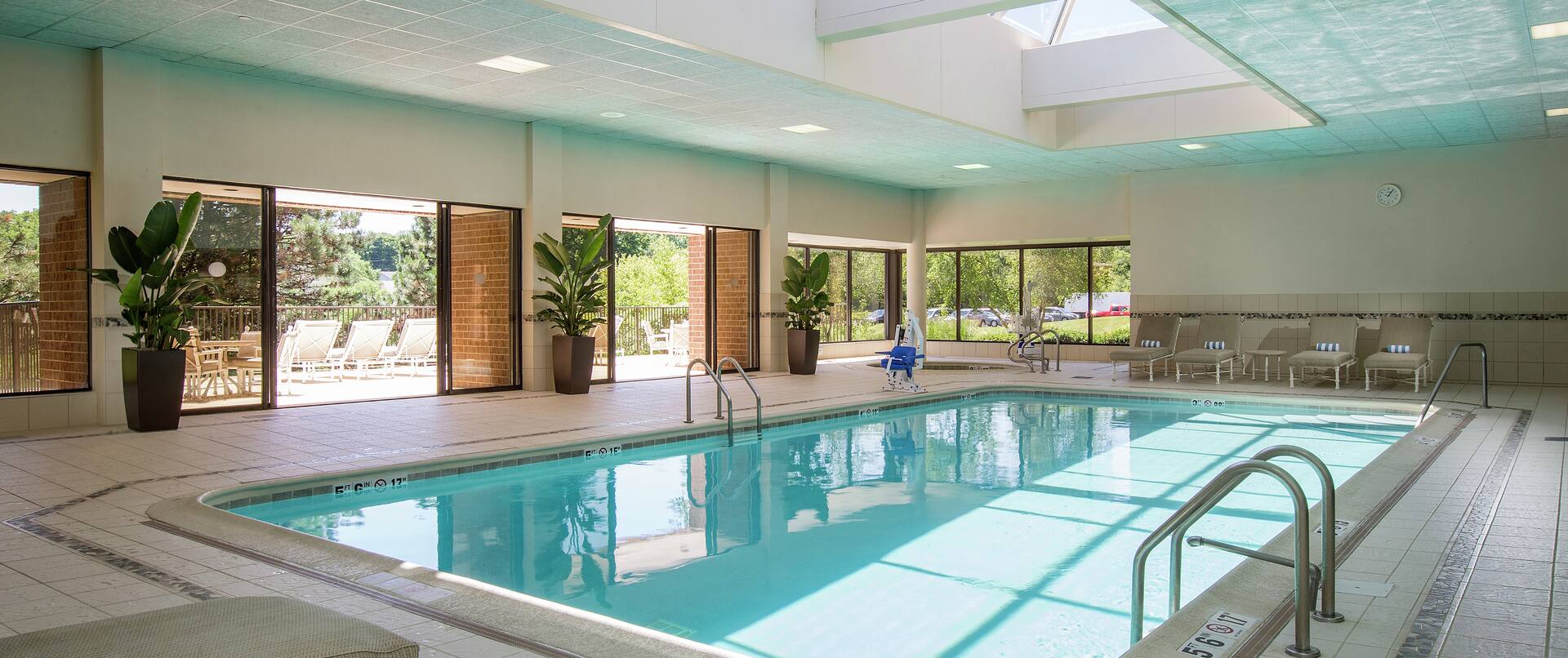 Indoor Swimming Pool with Outside View