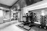 Fitness Center with Elliptical Machines and Weights