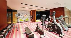 Fitness Center with Treadmill, Elliptical Machine, Stationary Bike, and Free Weights