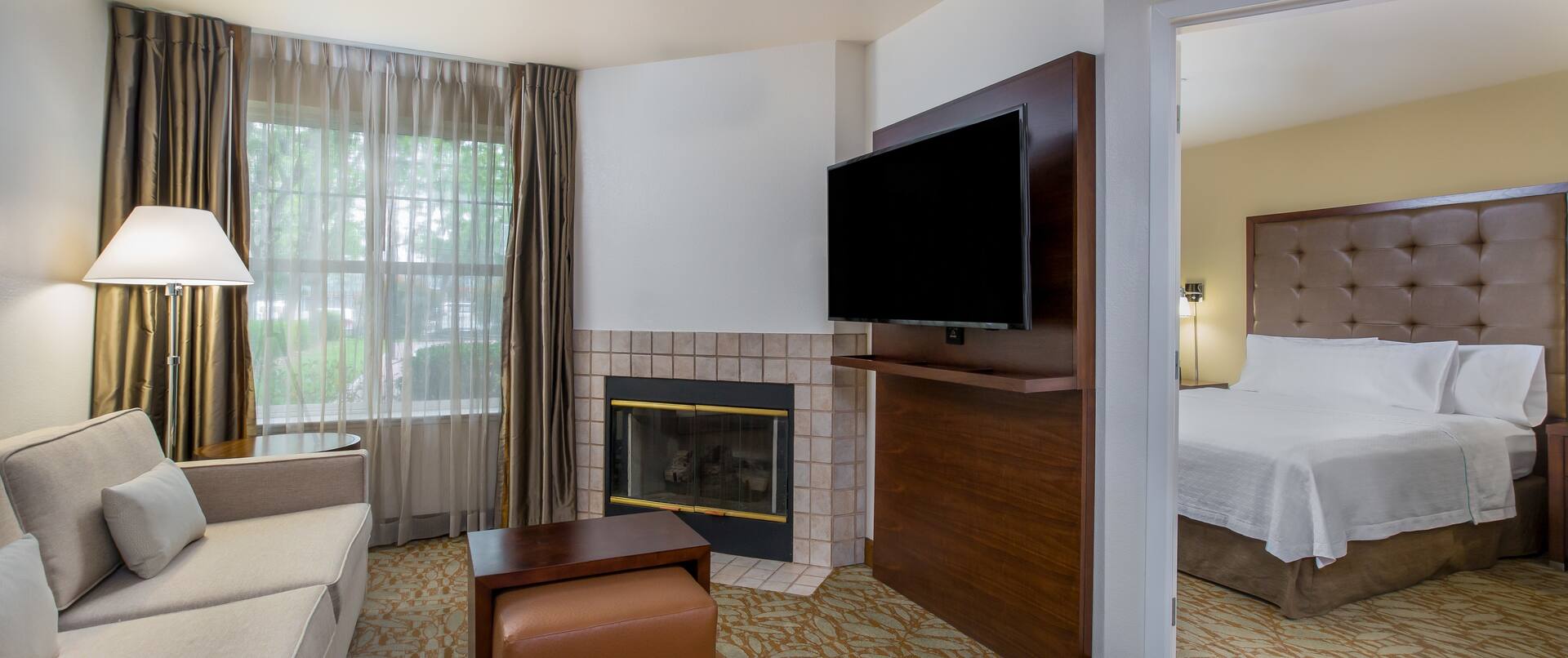 Suite with a Queen Bed and Fireplace