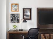 work desk and tv in guestroom