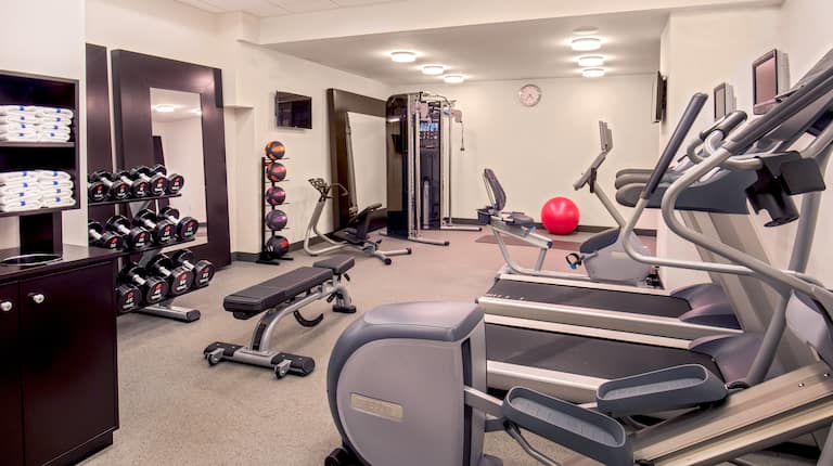 Cardio Equipment, Free Weights, Bench,and other Fitness Euipment in Fitness Center