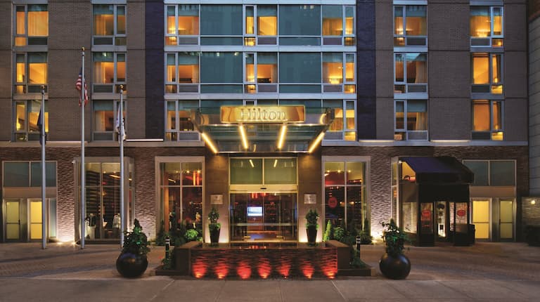 Hotel exterior front entrance