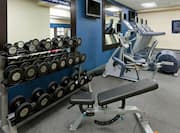 Fitness Center Dumbbell Rack Weight Bench Cross Trainer Treadmills