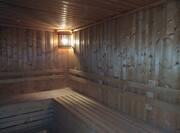 Sauna with wooden seats