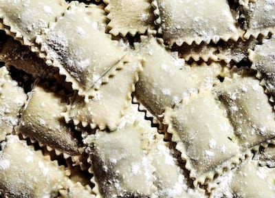 Close up of filled pasta