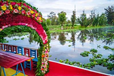 Famous Mexico City trajinera boat in Xochimilco