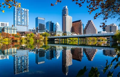 Austin, Texas skyline in Autumn