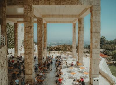 Cafe area overlooking LA at the Getty Center