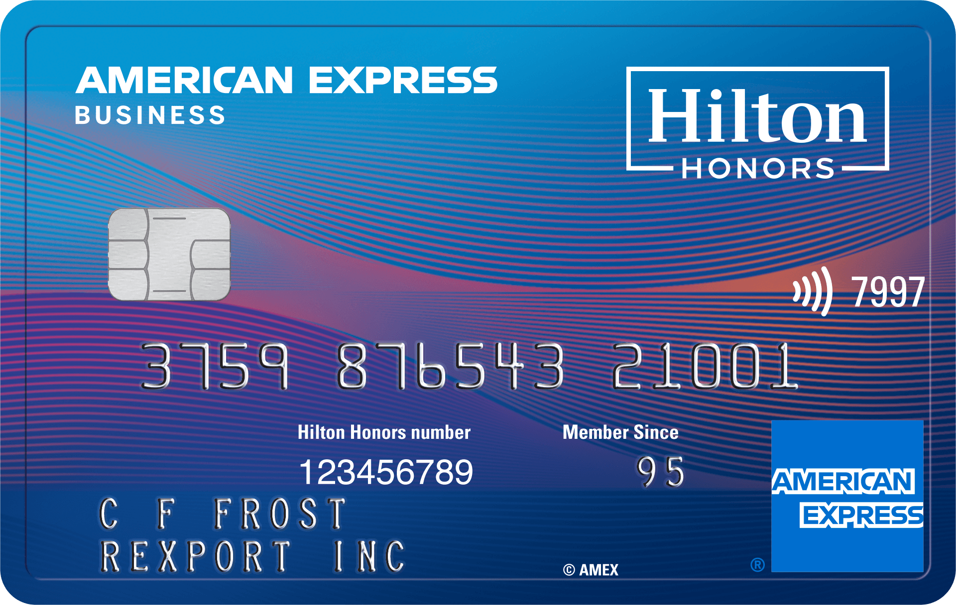 Hilton Honors Business Card, 칩 내장, 비접촉식 탭 결제 가능